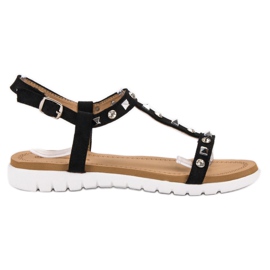 SHELOVET Fekete szandál csapokkal