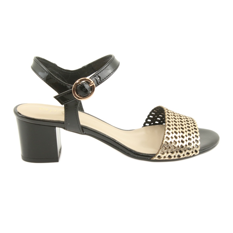 Espinto Fekete / arany szandál sárga