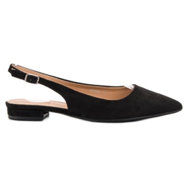 SHELOVET Divatos velúr balerinák fekete SHELOVET Divatos velúr balerinák fekete