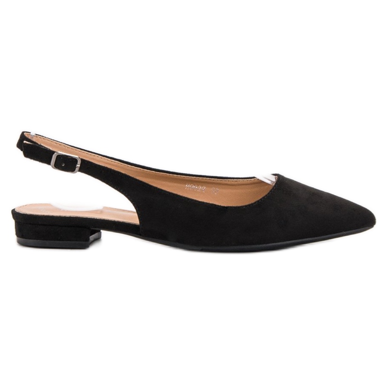 SHELOVET Divatos velúr balerinák fekete