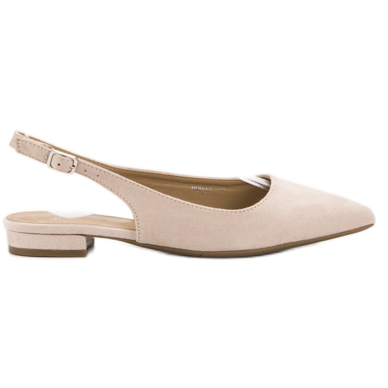 SHELOVET Divatos velúr balerinák barna