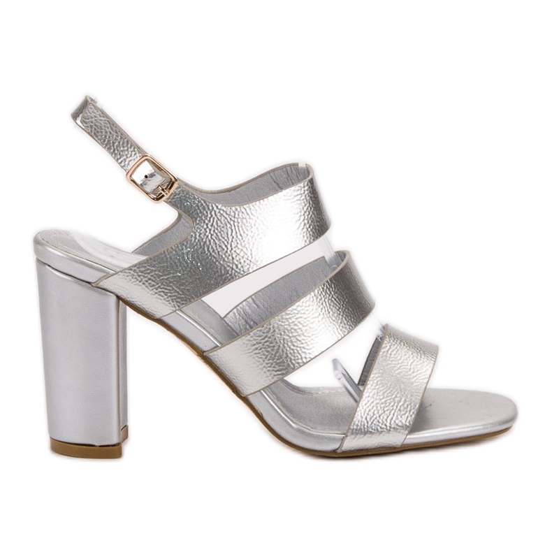 SHELOVET Ezüst szandál egy bárban szürke