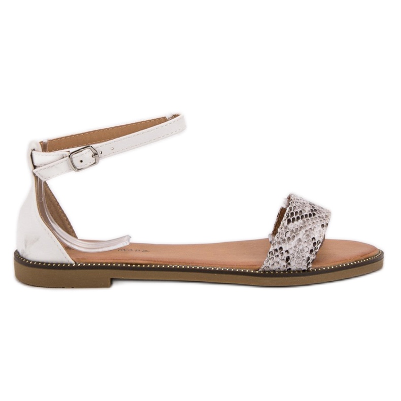 Laura Mode Klasszikus lapos szandál fehér sokszínű