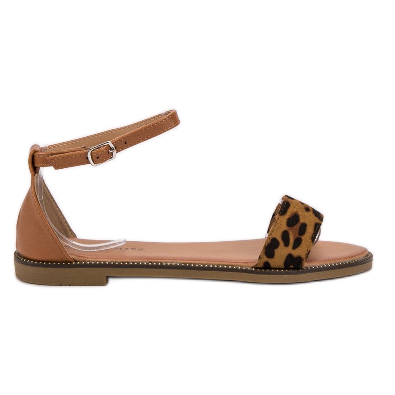 Laura Mode Klasszikus lapos szandál barna