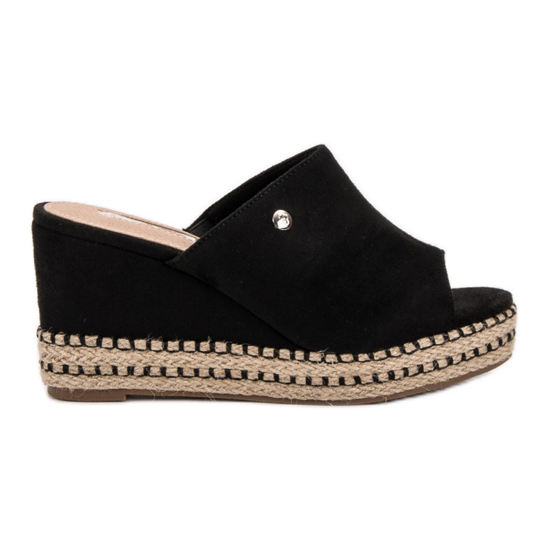 Best Shoes Wedge szandál fekete