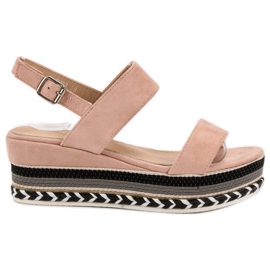 Primavera Boho Wedge szandál rózsaszín