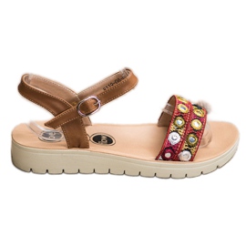 SHELOVET Alkalmi szandál barna