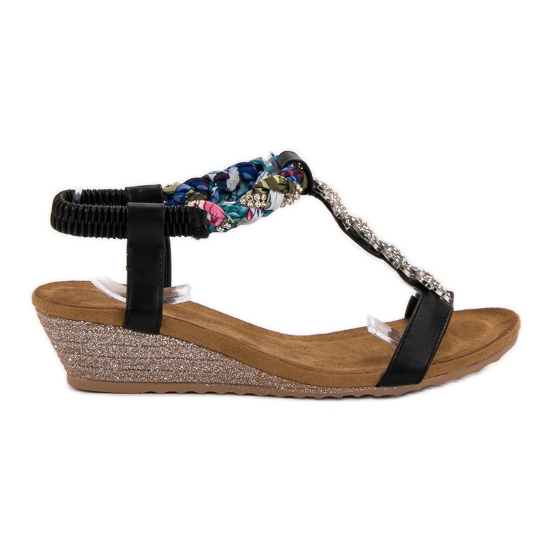 SHELOVET Szandál Díszekkel fekete