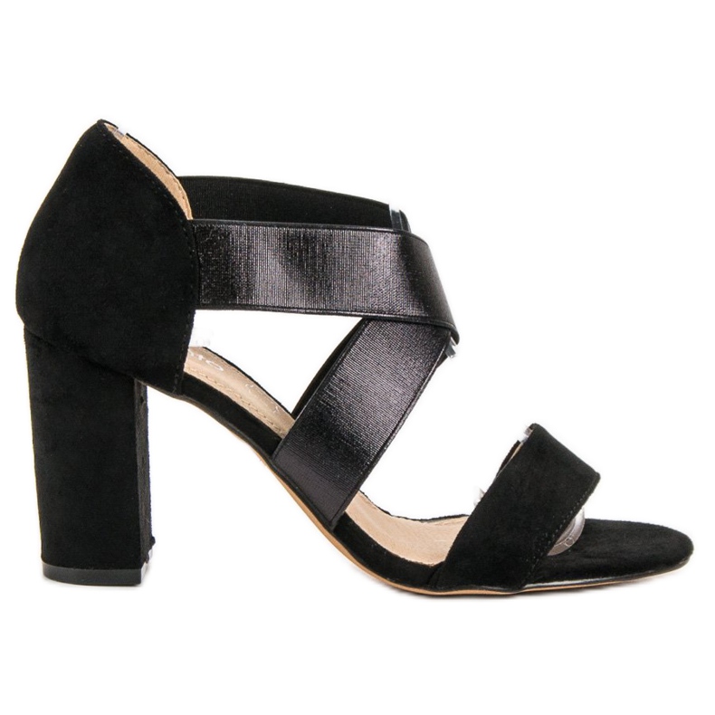 Evento Felcsúsztatható szandál rugalmas pánttal fekete