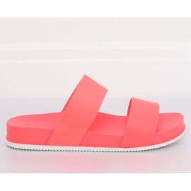 Papucs gumicsíkokkal korall CK66P Coral piros