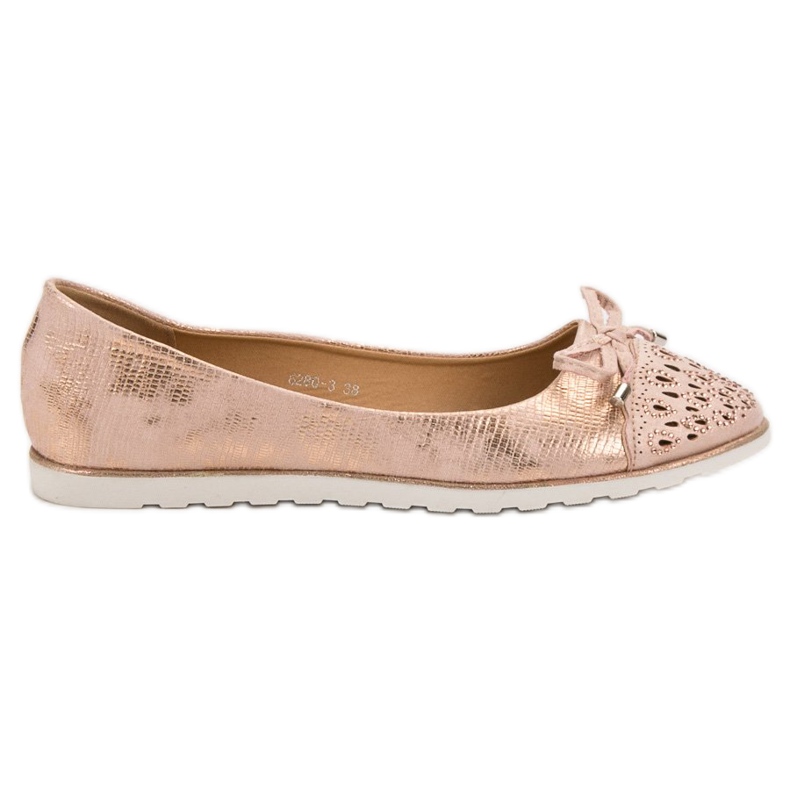 SHELOVET Alkalmi balerinák sárga rózsaszín