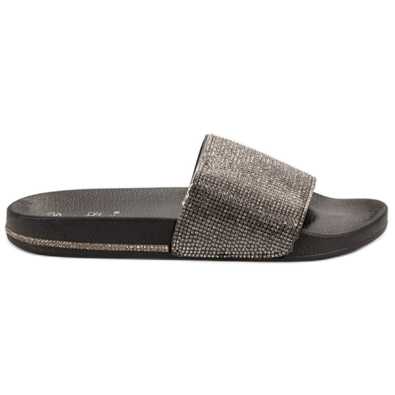 Best Shoes Papucs köbös cirkónium -dioxiddal fekete