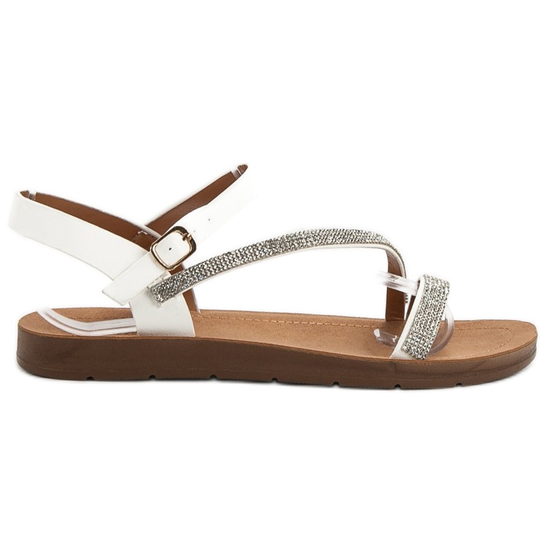 Camo Szandál köbös cirkóniummal fehér