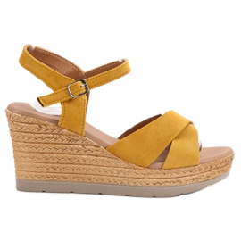 SHELOVET Mustár szandál sárga