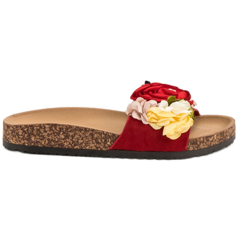 Cm Paris Papucs virágokkal piros