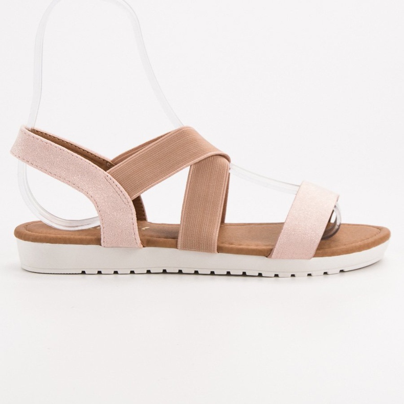 EXQUILY Kényelmes szandál, rugalmas szalaggal rózsaszín