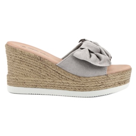 Bello Star Velúr ék szandál szürke