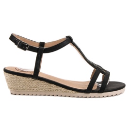 Kylie Kényelmes ék szandál fekete