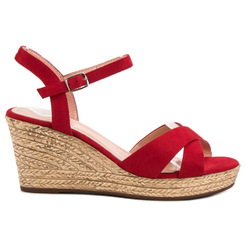 Best Shoes Piros szandál az ék