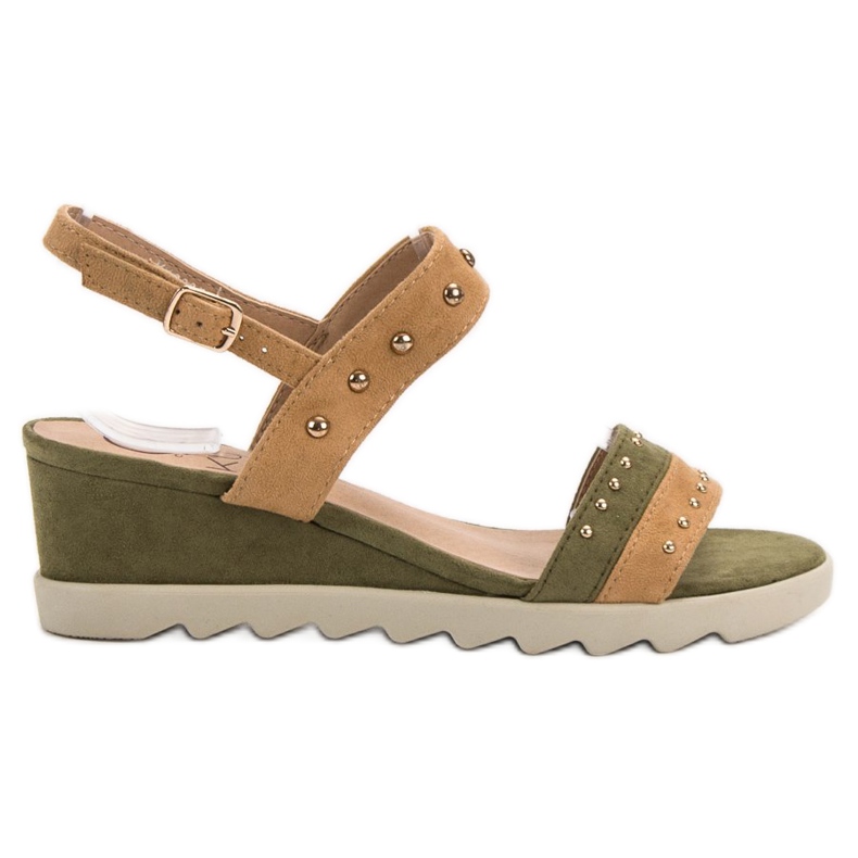 Kylie Szandál Strasszokkal barna zöld