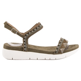 Kylie Khaki ék szandál zöld