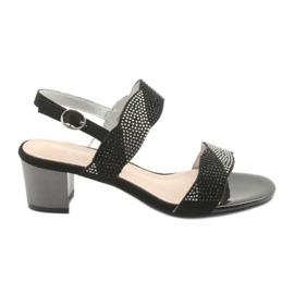 Sergio Leone Szandál az SK795 postán fekete cirkonokkal