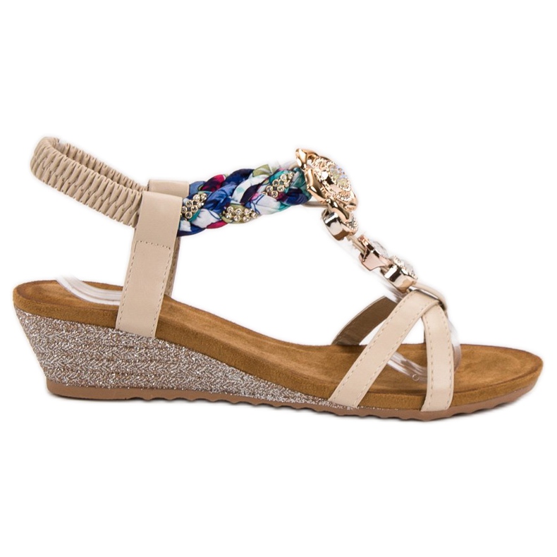 SHELOVET Szandál Díszekkel barna