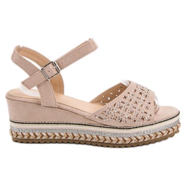 Groto Gogo Velúr szandál köbös cirkóniummal barna