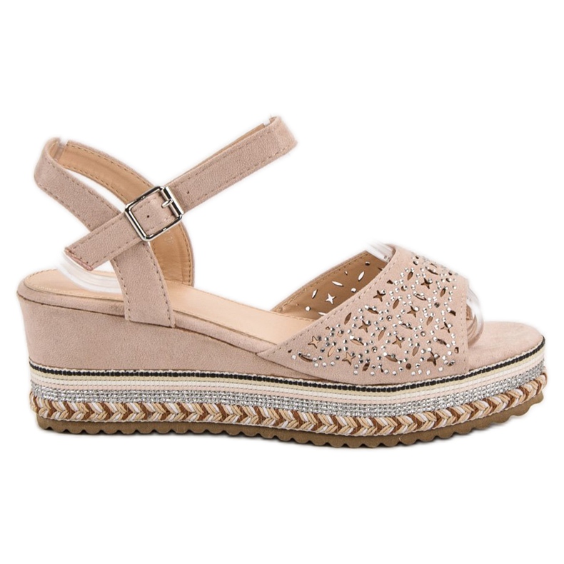 Groto Gogo Velúr szandál köbös cirkóniummal barna