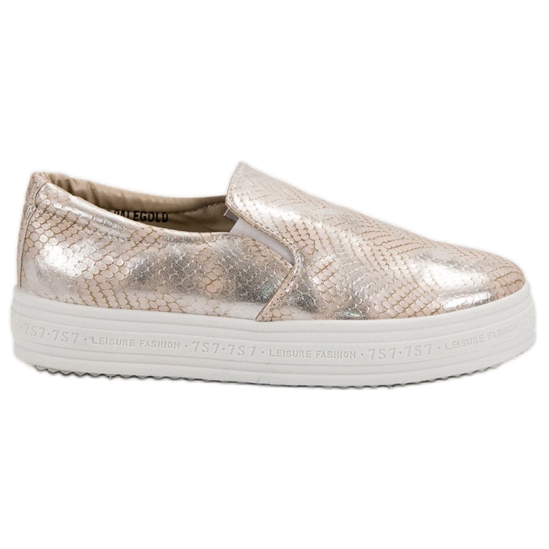 SHELOVET Slip On Animal Print cipők sárga