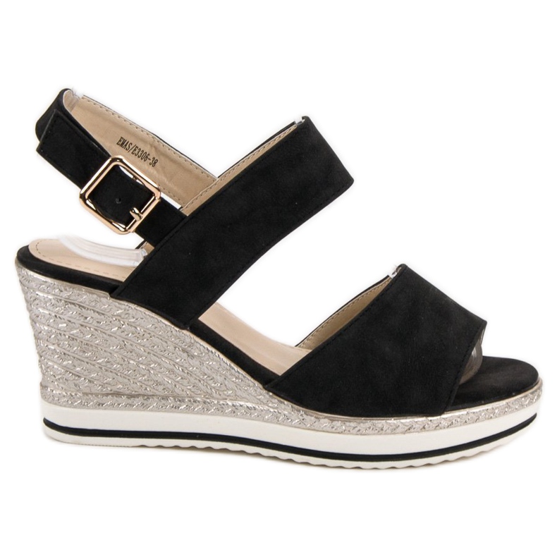 SHELOVET Világos fekete szandál