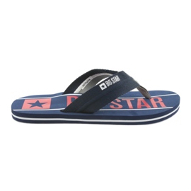 Férfi Big Star 174658 sötétkék papucs fehér piros