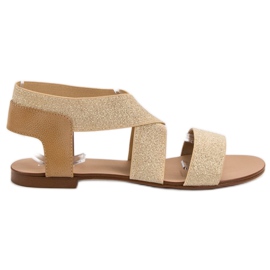 SHELOVET Elegáns, lapos szandál barna