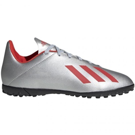 Adidas X 19.4 Tf Jr F35348 futballcipő piros ezüst Adidas X 19.4 Tf Jr F35348 futballcipő piros ezüst