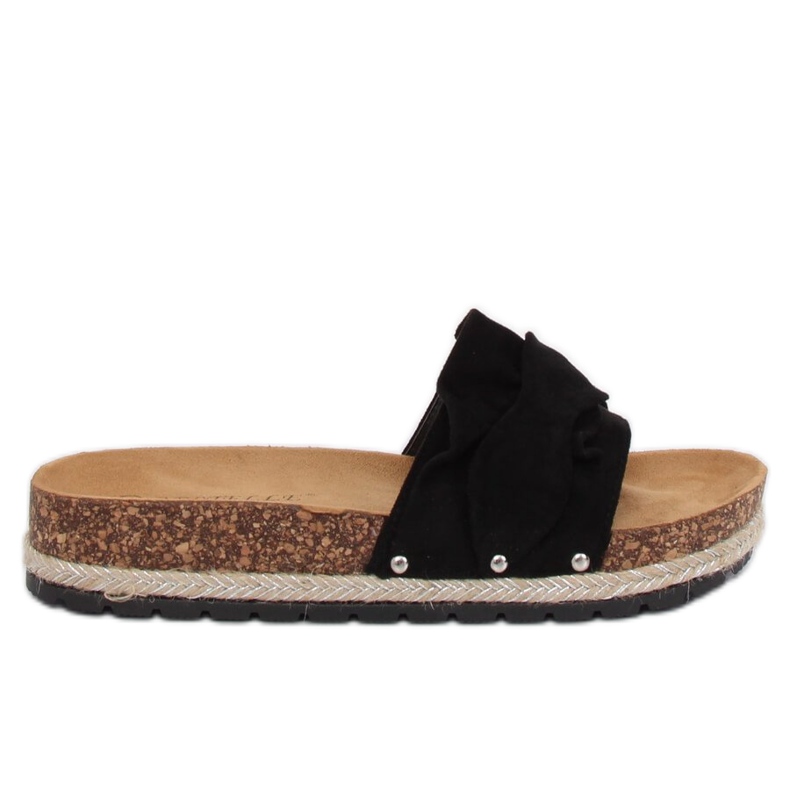 Fekete espadrilles papucs BJS-002 Fekete