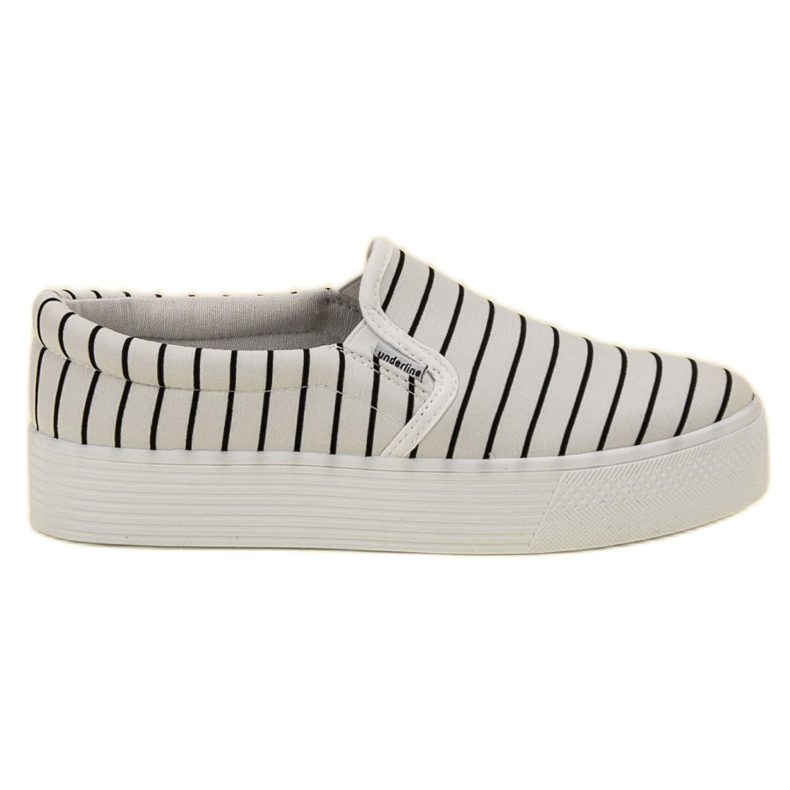 SHELOVET Fehér csíkos sliponok