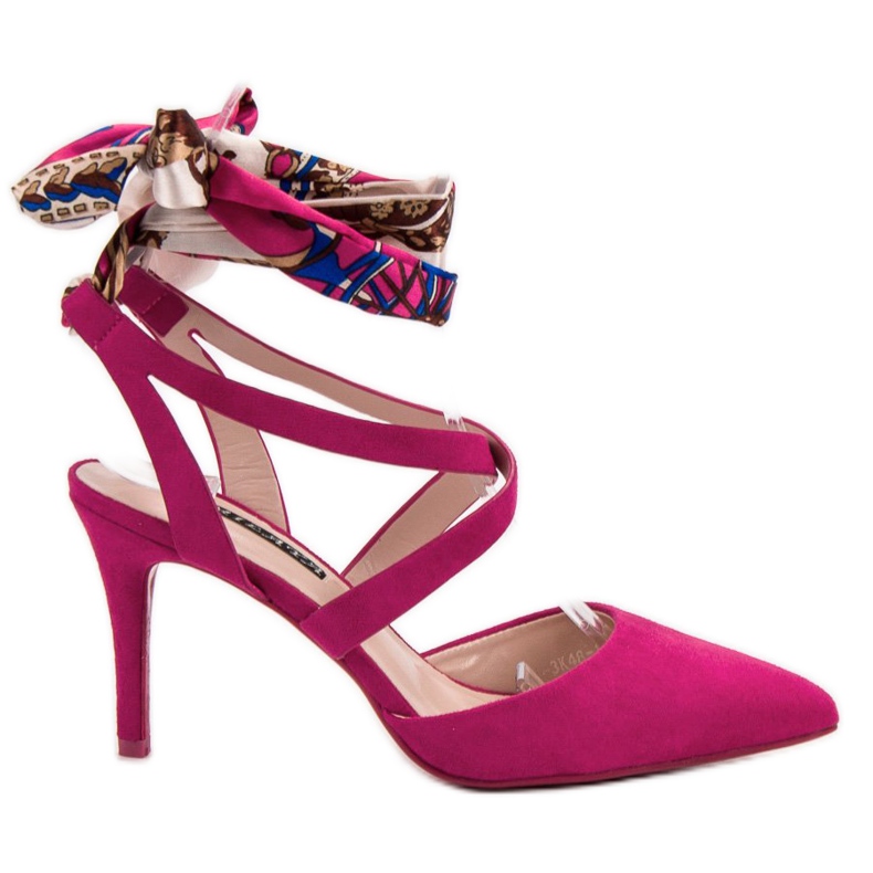 Milaya Stilettos szalaggal átkötve rózsaszín