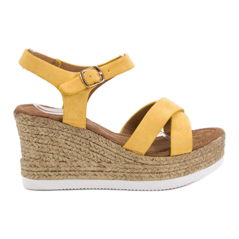 JESSY ROSS Sárga velúr szandál