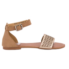 Evento Áttört szandál barna sárga Evento Áttört szandál barna sárga