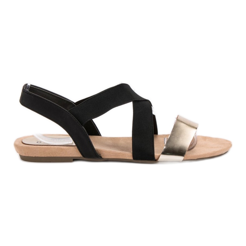 Evento Felcsúsztatható szandál rugalmas pánttal fekete