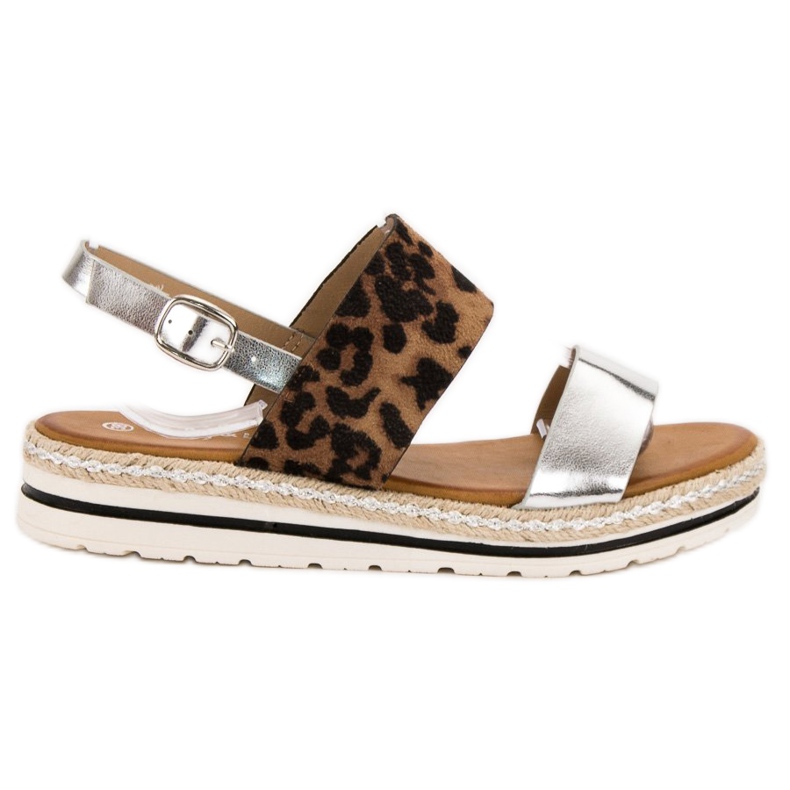 SHELOVET Kényelmes szandál barna szürke