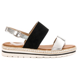 SHELOVET Kényelmes szandál fekete szürke