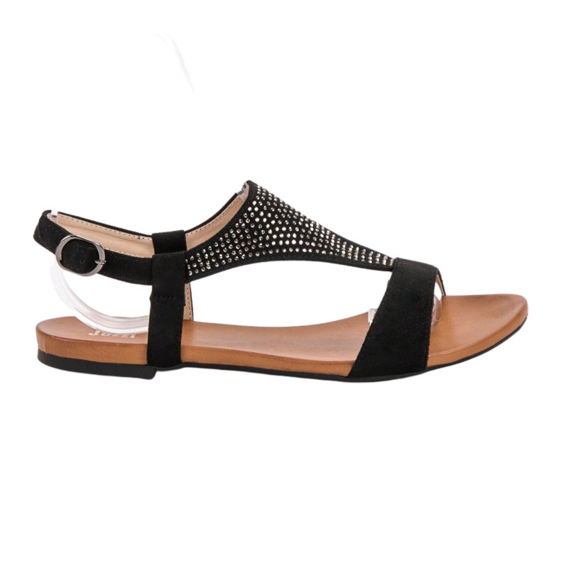 SHELOVET Szandál Kristályokkal fekete