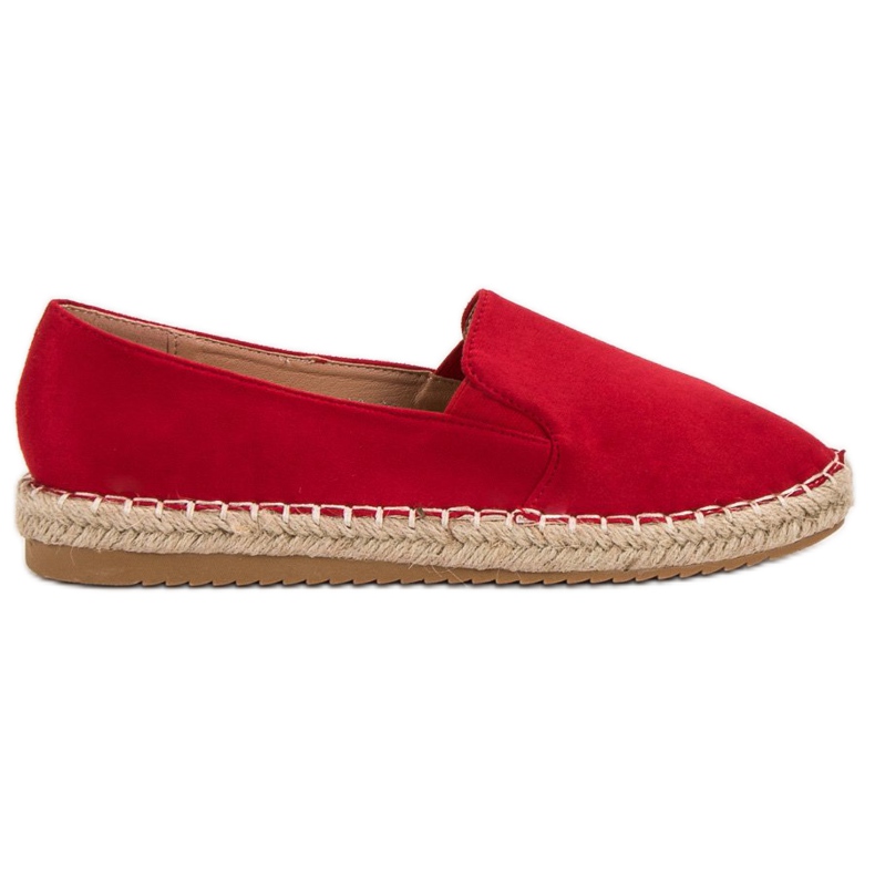 Primavera Velúr Espadrilles piros