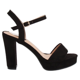 Fekete HJ101 Fekete platform szandál Fekete HJ101 Fekete platform szandál