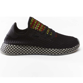 Adidas Deerupt Runner 674 Core Black Sesame Solar Red fekete sokszínű