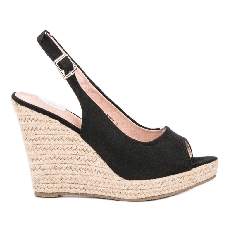 Renda Divatos velúr szandál fekete