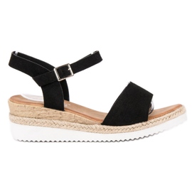 SDS Fekete szandál csillogással SDS Fekete szandál csillogással