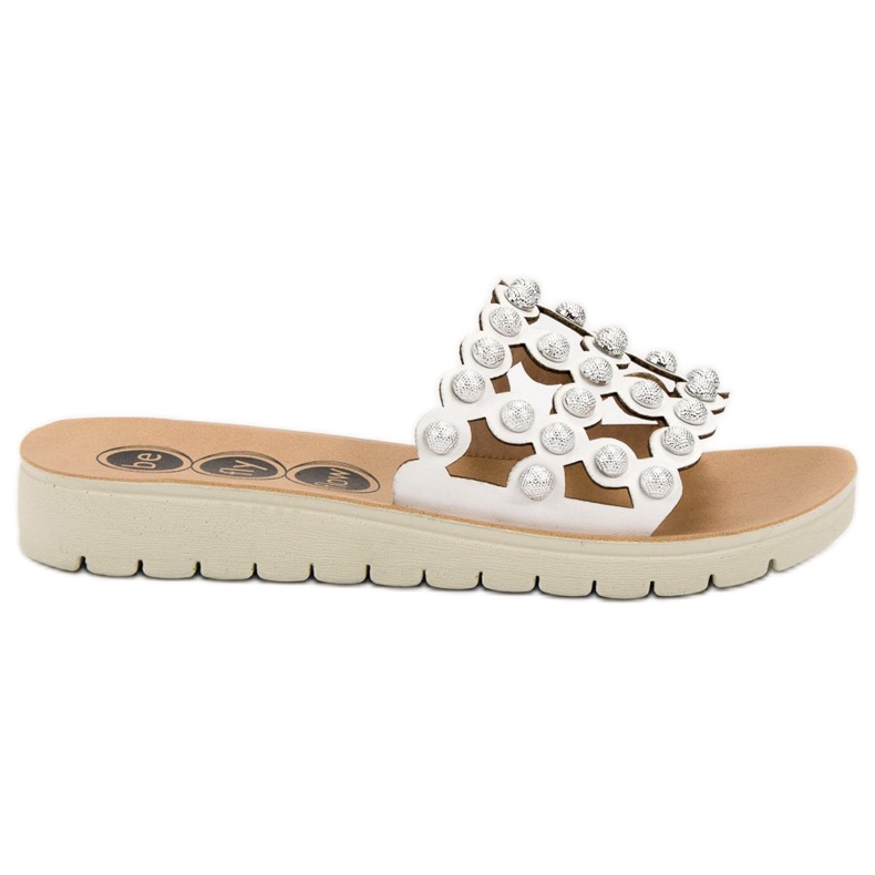 SHELOVET Alkalmi női papucs fehér