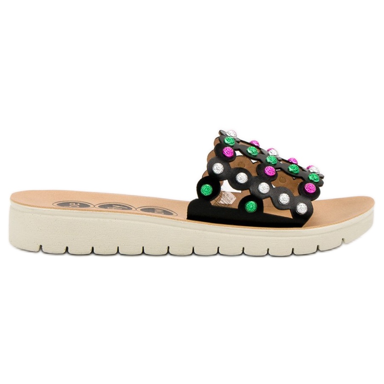 SHELOVET Alkalmi női papucs fekete sokszínű